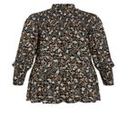 Cassia Puff Sleeves Ruffle Dress image number null