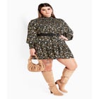 Cassia Puff Sleeves Ruffle Dress image number null