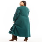 Puff Sleeve Poplin Midi Dress image number null