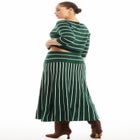 Striped Knit Midi Skirt image number null