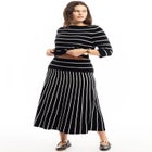 Striped Knit Midi Skirt image number null