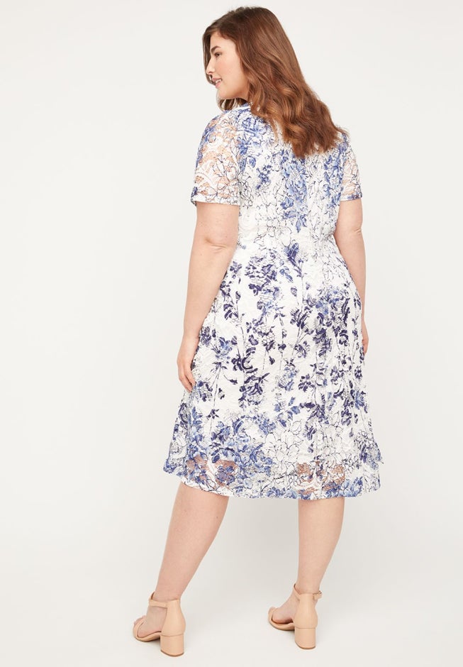 Indigo Lace A-Line Dress image number null