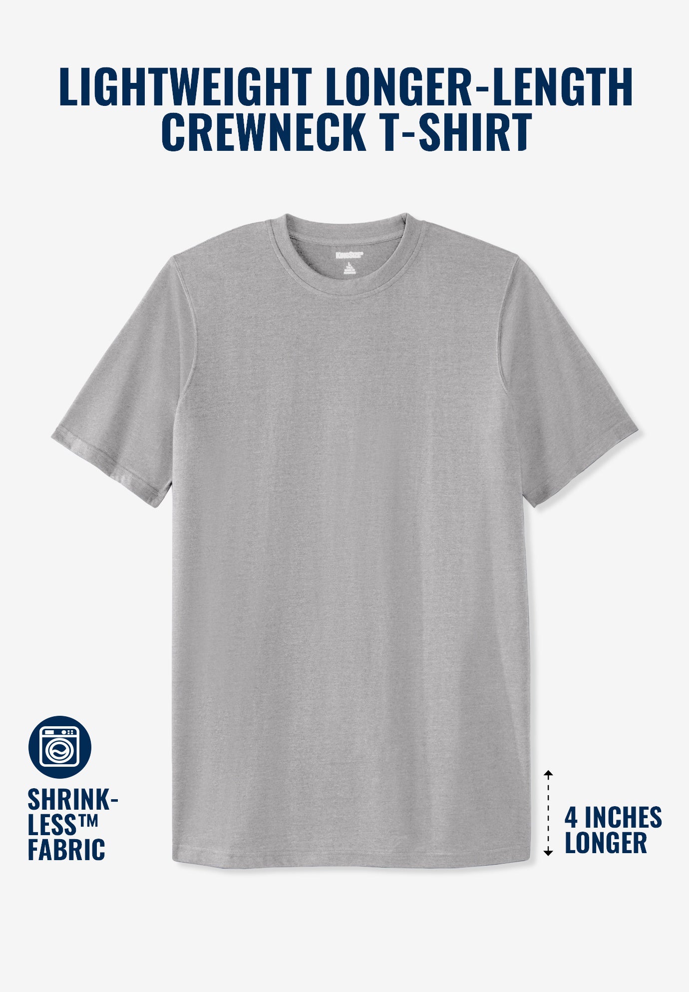 Shrink-Less&trade; Lightweight Longer-Length Crewneck T-Shirt image number 1