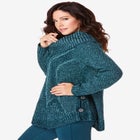 Cowl Neck Cable Pullover Sweater image number null