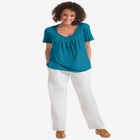 Crochet-Trim Knit Top image number null