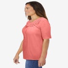 Crochet-Trim Knit Top image number null