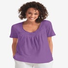 Crochet-Trim Knit Top image number null