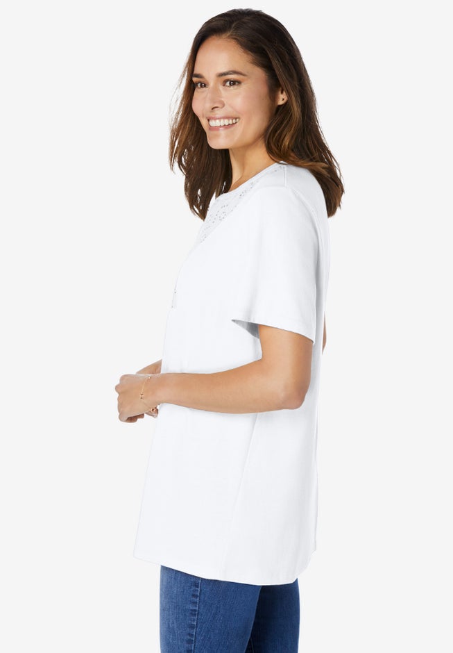Eyelet Henley Tee image number 2