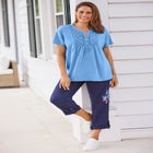 Eyelet Henley Tee image number 0