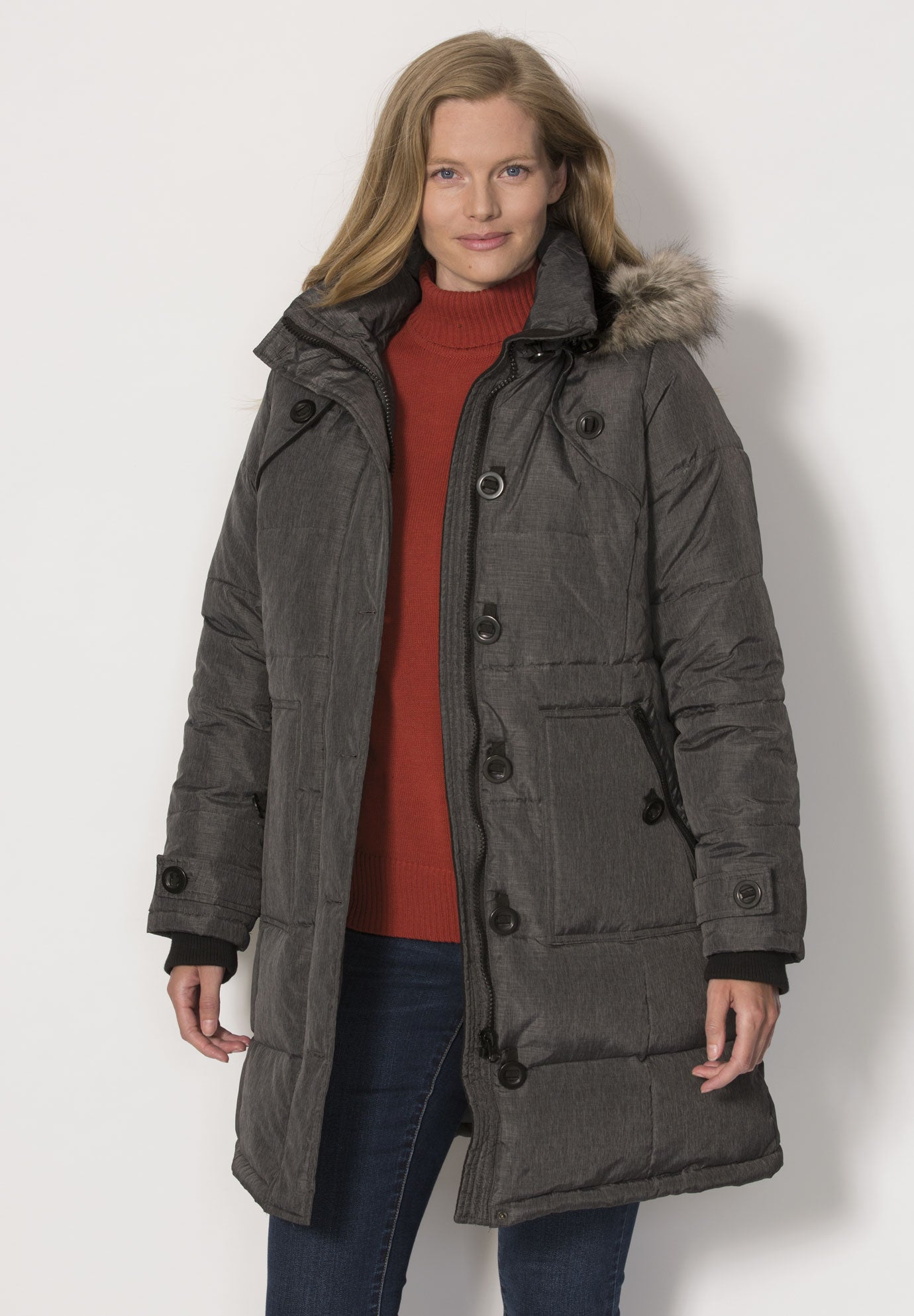 Heathered Down Puffer Coat image number 0
