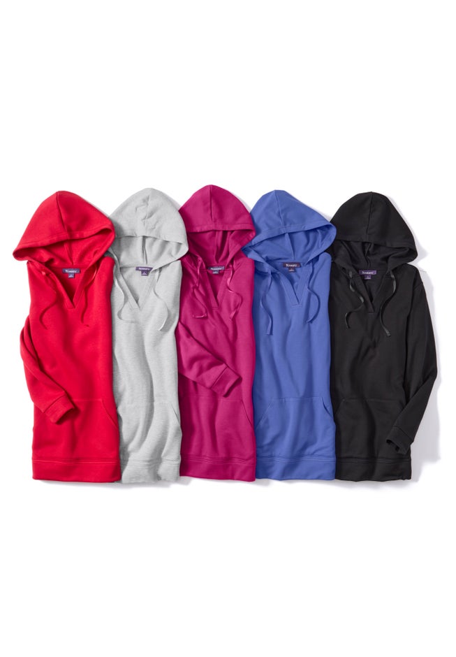 Comfort+ Fleece V Neck Hooded Sweatshirt image number 6