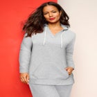 Comfort+ Fleece V Neck Hooded Sweatshirt image number null