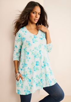 Ultra Drape V Neck Swing Tunic