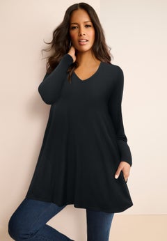 Ultra Drape V Neck Swing Tunic