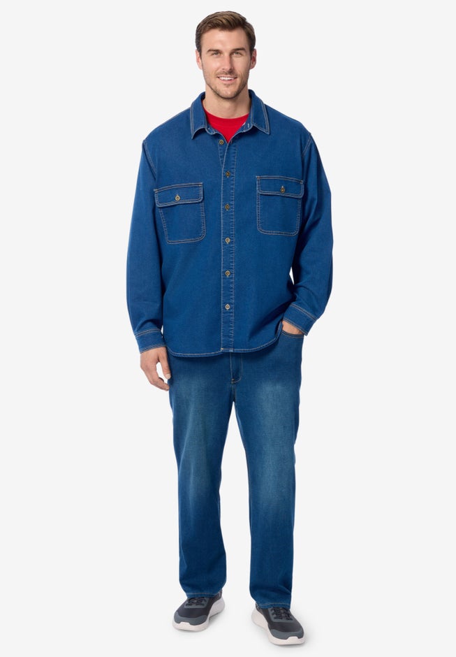 Knit Denim Shirt image number 3