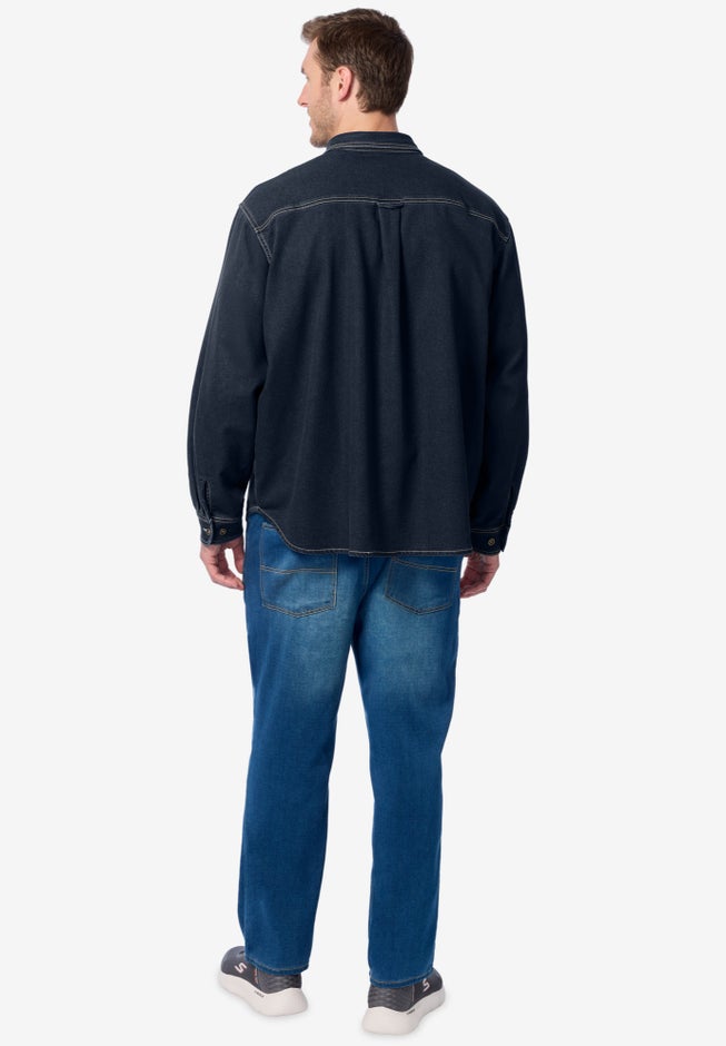 Knit Denim Shirt image number 1