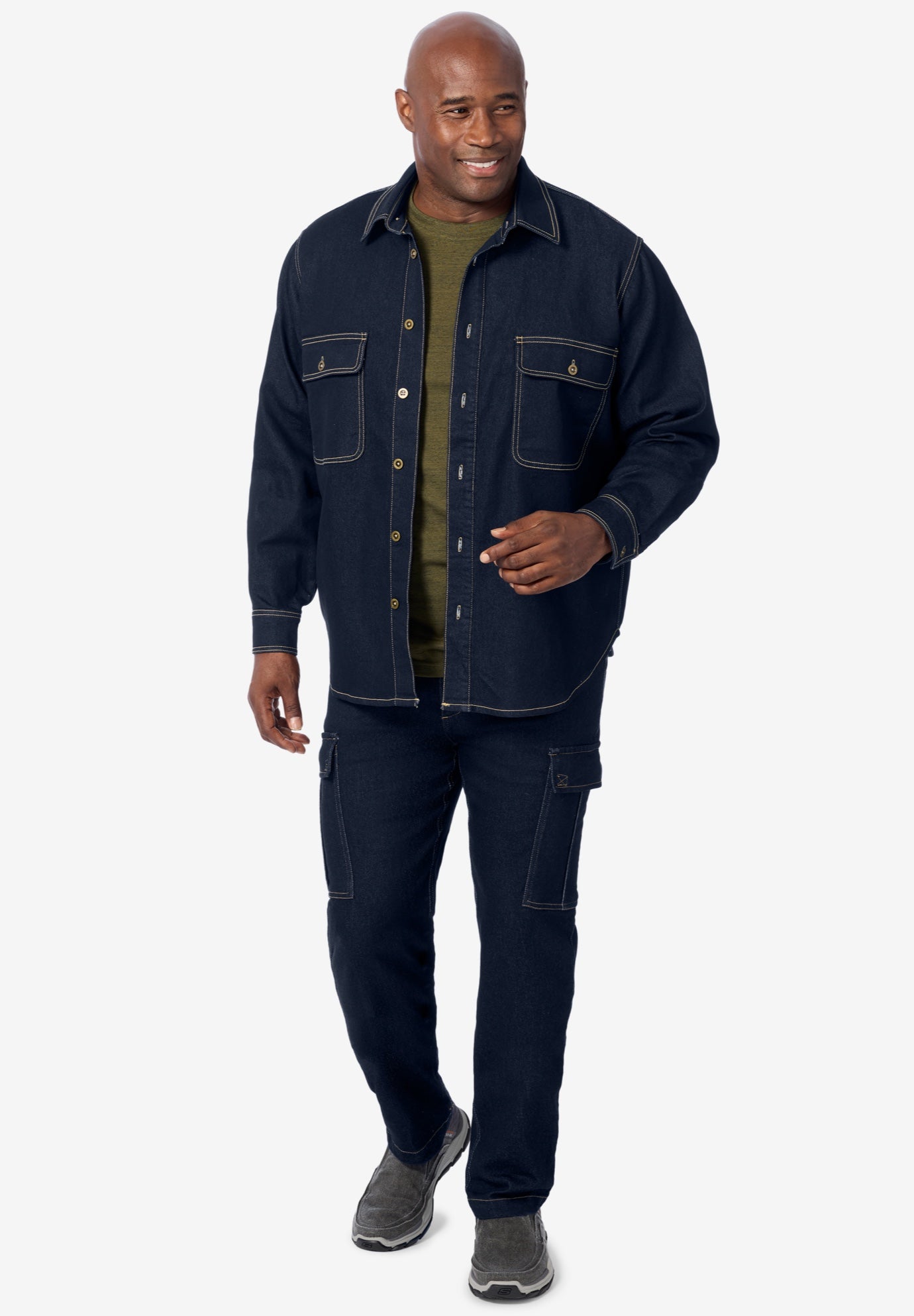 Knit Denim Shirt image number 3