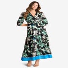 Blouson Sleeve Faux Wrap Maxi Dress image number null