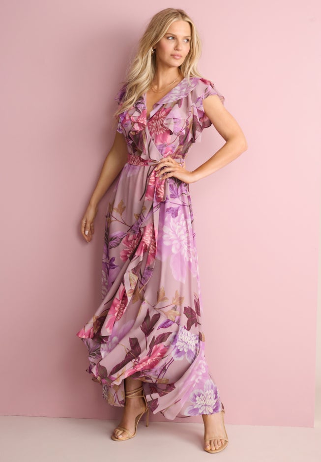 Ruffle Faux Wrap Maxi Dress image number 1