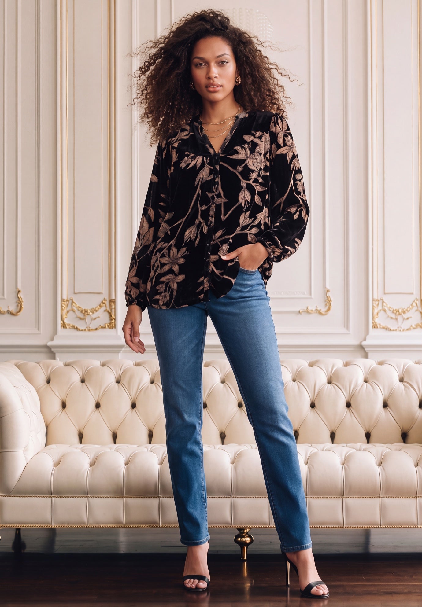Velvet Burnout Blouse image number 0