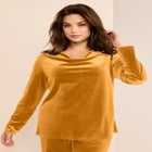 Cowl Neck Velour Tee image number null