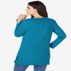 Plus Size Knit Thermal Henley Top – Long Sleeve image number null