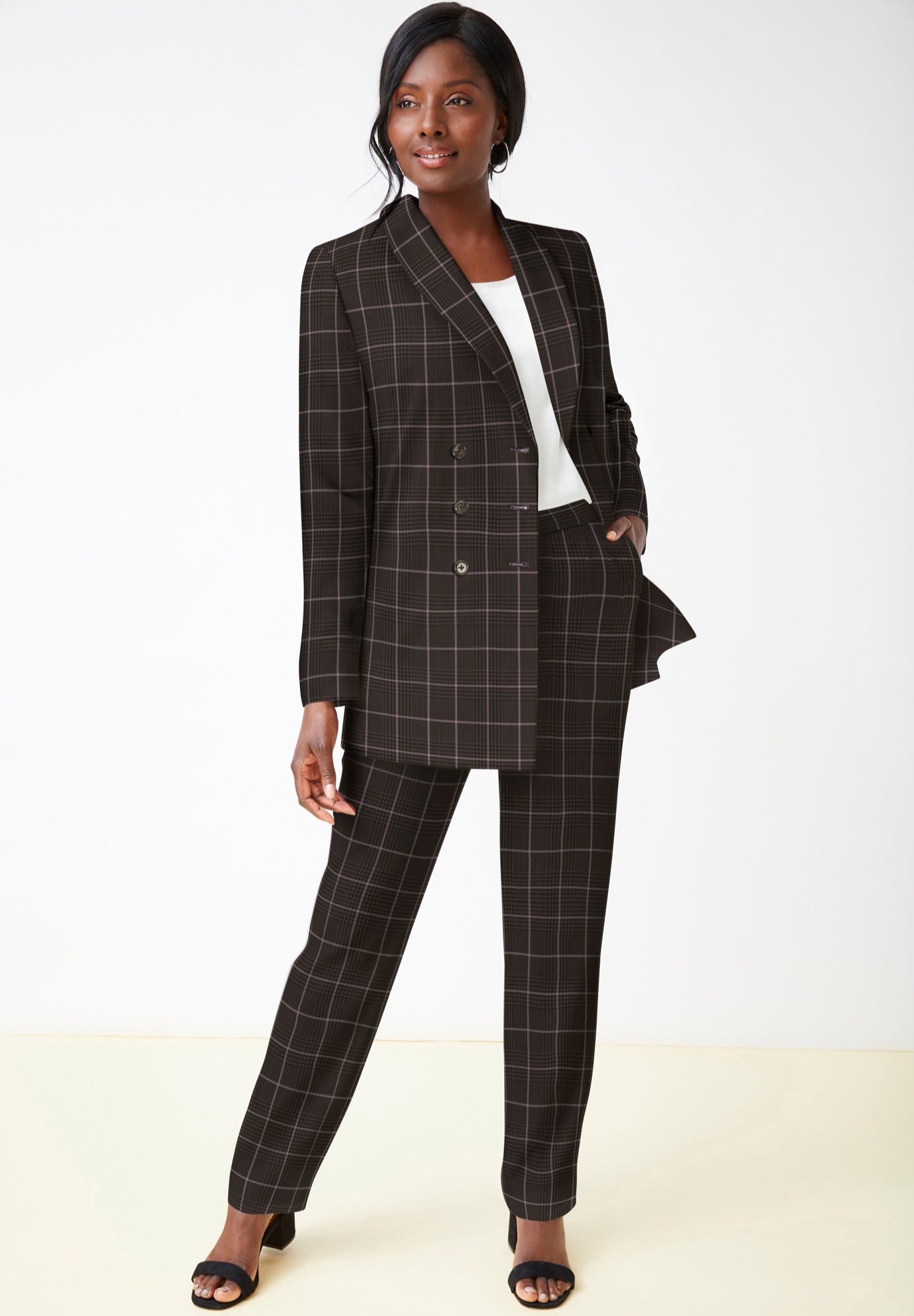 Double-Breasted Stretch Crepe Pantsuit image number 0
