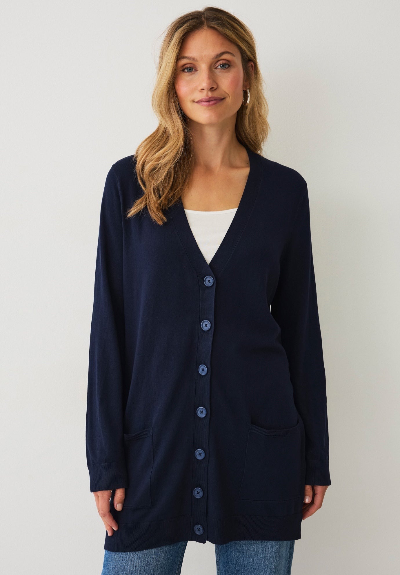 Long Button Front Cardigan image number 0