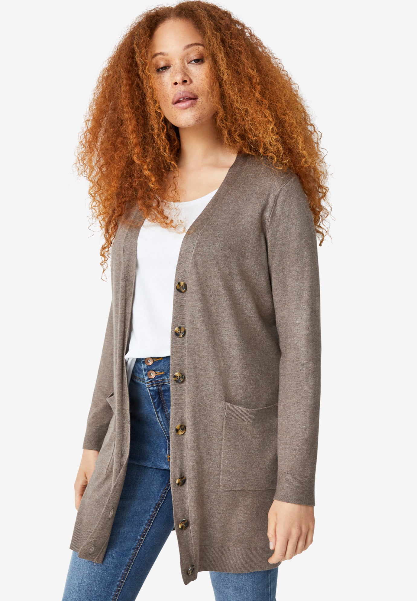 Long Button Front Cardigan image number 2