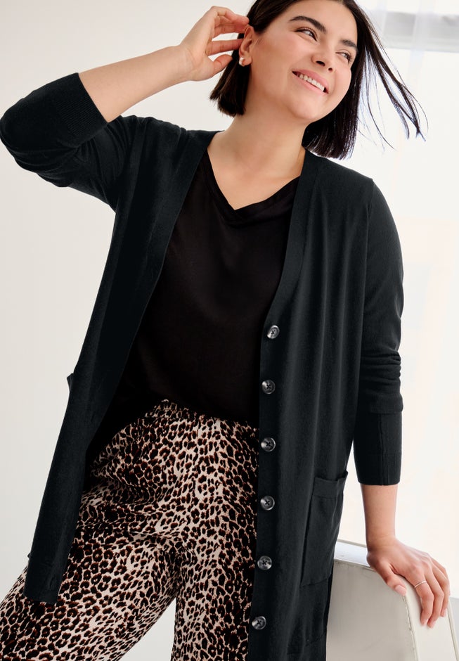 Long Button Front Cardigan image number 5