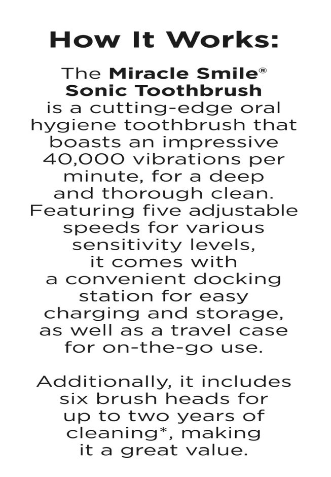 Miracle Smile&reg; Ultra-Sonic Toothbrush image number 8