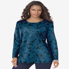 Plus Size Ultimate Cotton Crewneck Long Sleeve Tee image number null