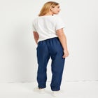 Drawstring Denim Jogger image number null