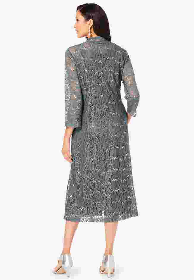 Sequin Lace Jacket Dress image number 1
