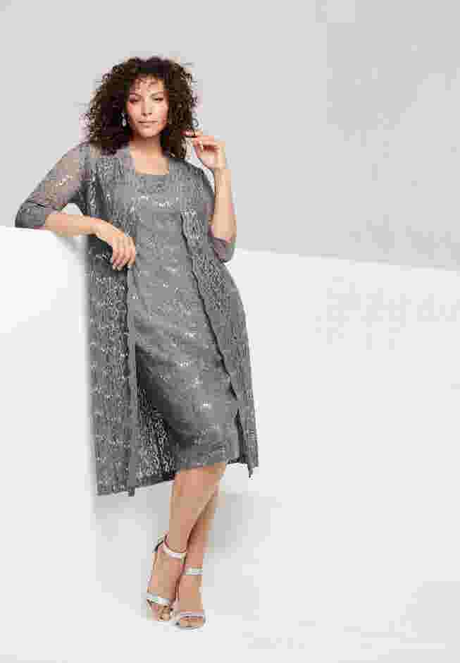 Sequin Lace Jacket Dress image number 3