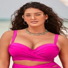 Crisscross Cup Sized Bandeau Underwire Wrap Bikini Top image number null