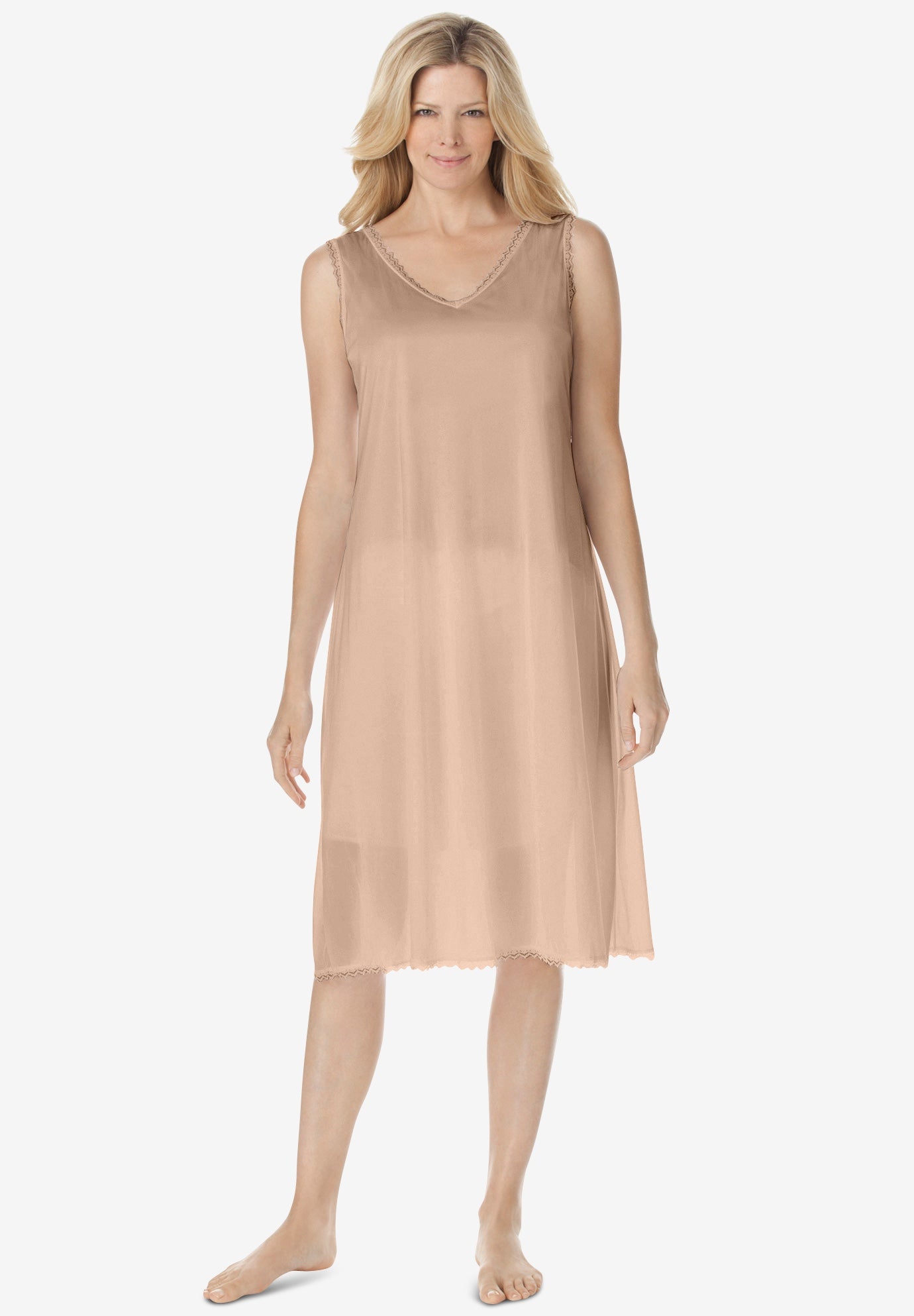 Full Slip Silky Lace-Trim image number 0