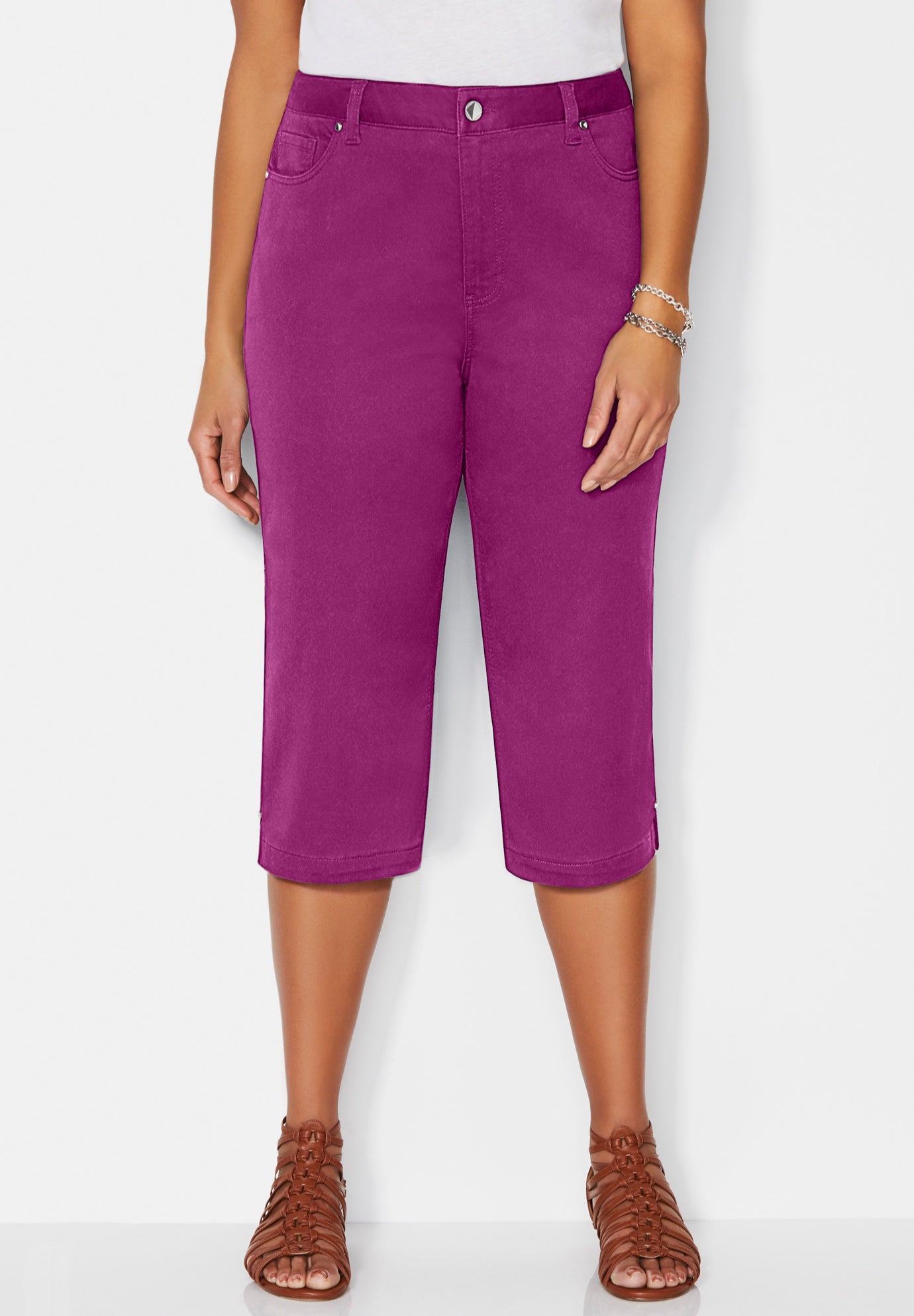 Sateen Stretch Capri image number 0