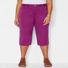 Sateen Stretch Capri image number null