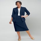2-Piece Stretch Crepe Single-Breasted Skirt Suit image number null