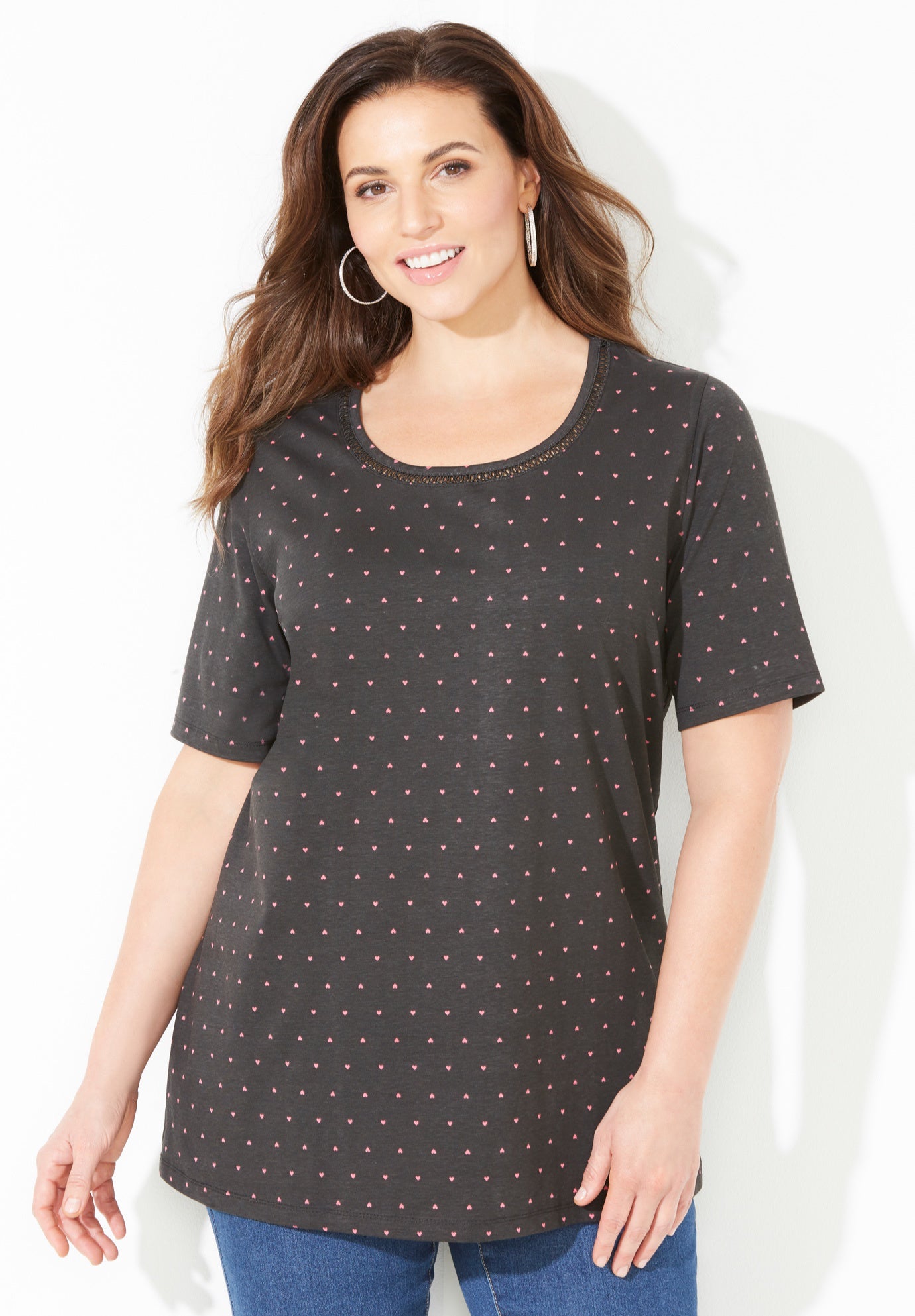 Suprema® Embroidered Scoopneck Tee image number 0