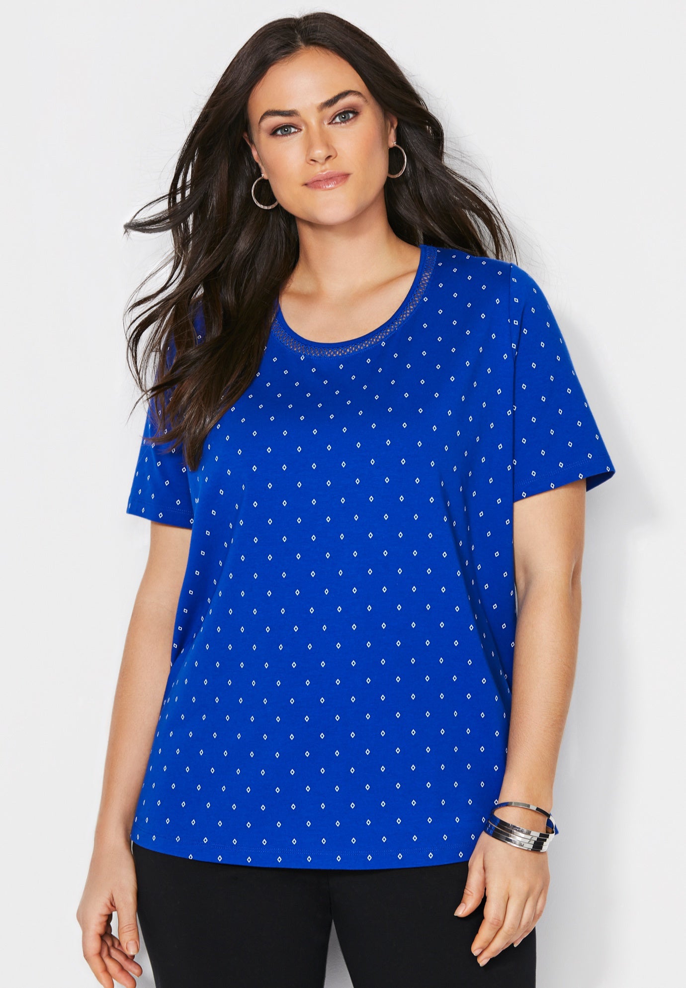 Suprema® Embroidered Scoopneck Tee image number 0