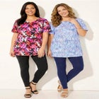 Easy Fit Short Sleeve V-Neck Tunic image number null