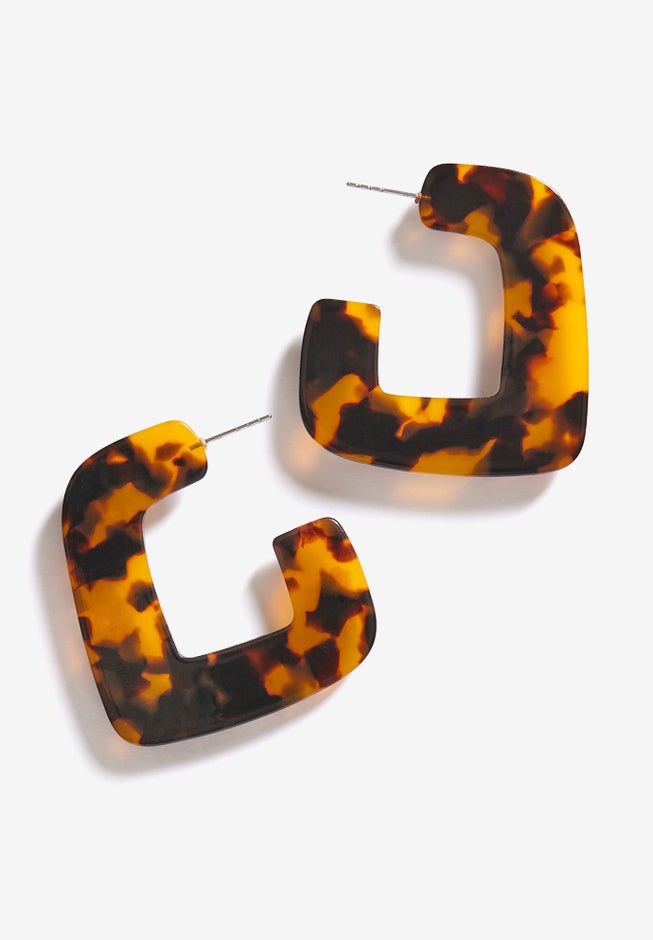 Tortoiseshell Hoop Earrings image number 2