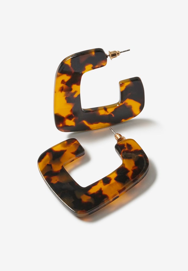 Tortoiseshell Hoop Earrings image number 0