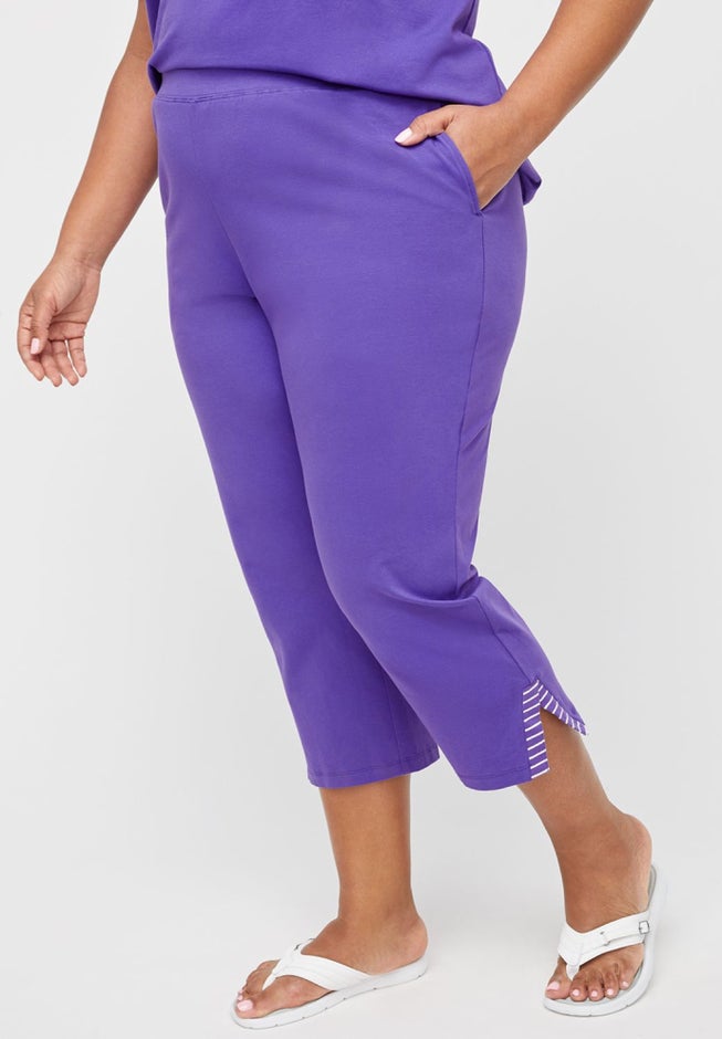 Suprema™ Striped-Inset Capri image number null
