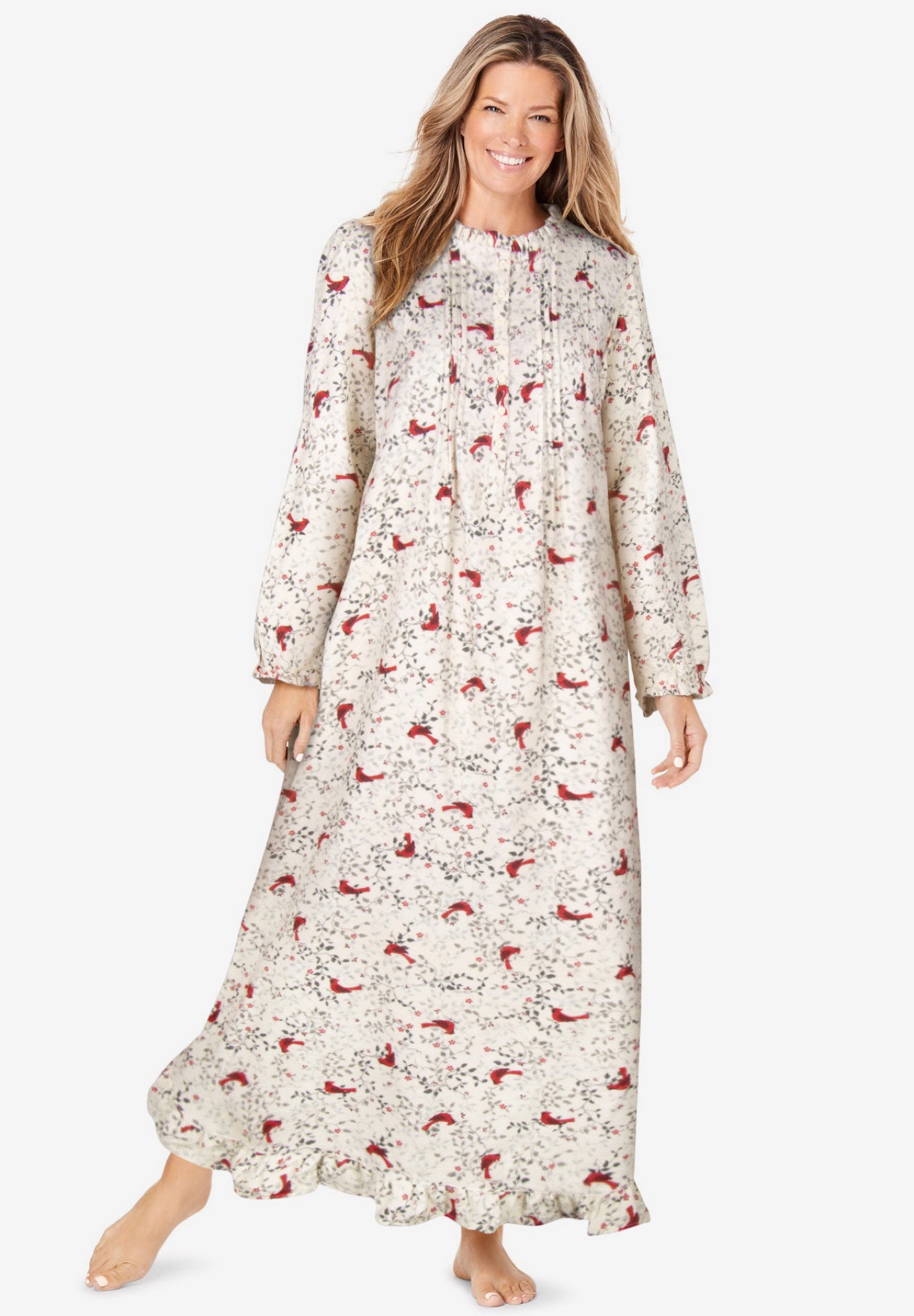 Long Flannel Nightgown  image number 0