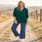 Open Stitch Zip Hoodie Long-Sleeve Sweater image number 0