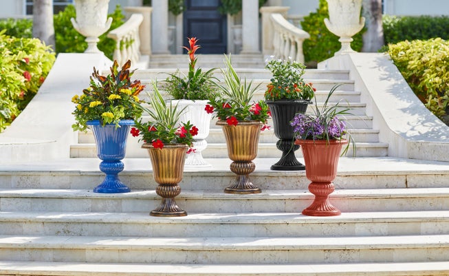 Traditional Embry Plastic Urn Planter image number 1