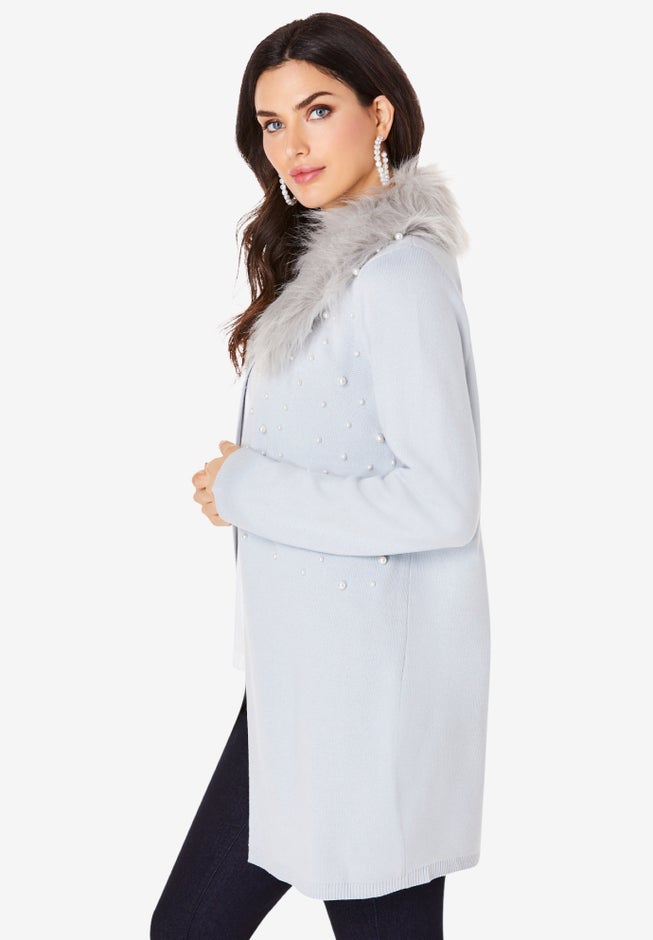 Faux-Fur Cardigan image number null